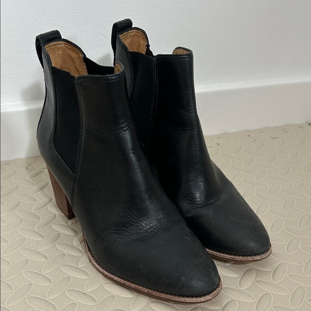 Black Leather Ankle Boots